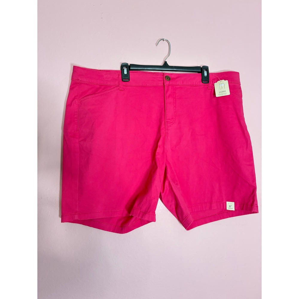 St Johns Bay Womens 20W Pink Chino Shorts 8 Inseam Plus Size NWT